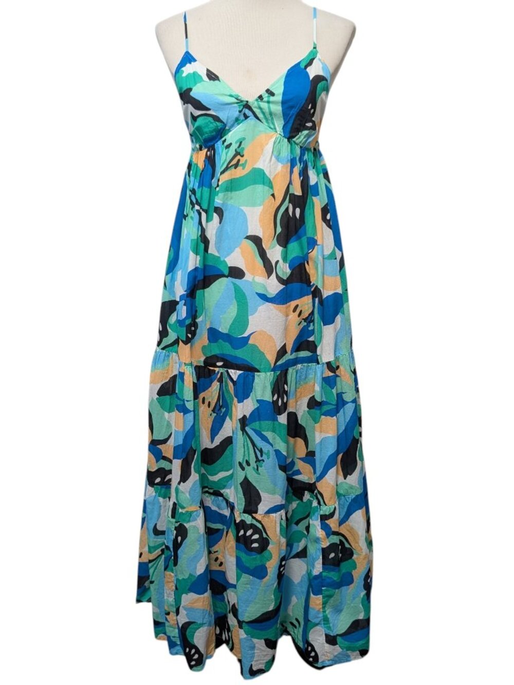 Seafolly Womens Size XS (US 4) Rio Abstract Print Tiered Midi Beach Resort Dress